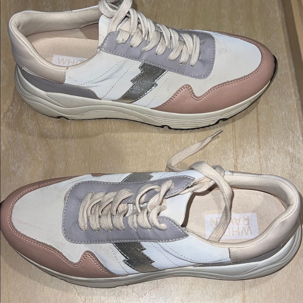 White Raven Women's Sneakers - White, Silver, and Pink - Picture 6 of 8